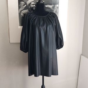 COPY - Forever 21 black vegan leather short swing dress
